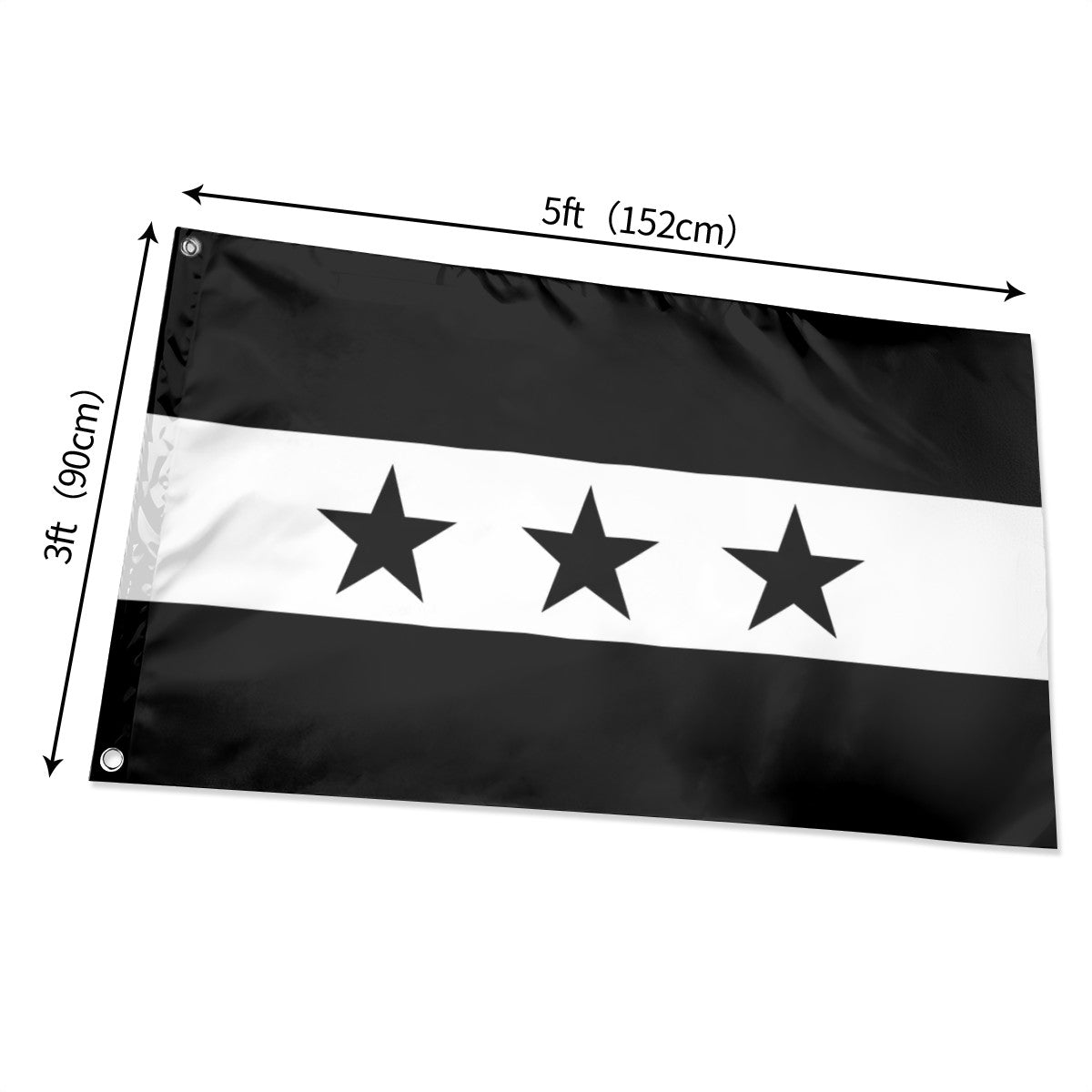 Flag of Syria - Black and White