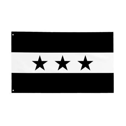 Drapeau de la Syrie - Noir et blanc