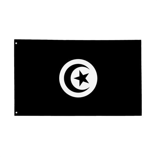 Drapeau de la Tunisie - Noir et blanc