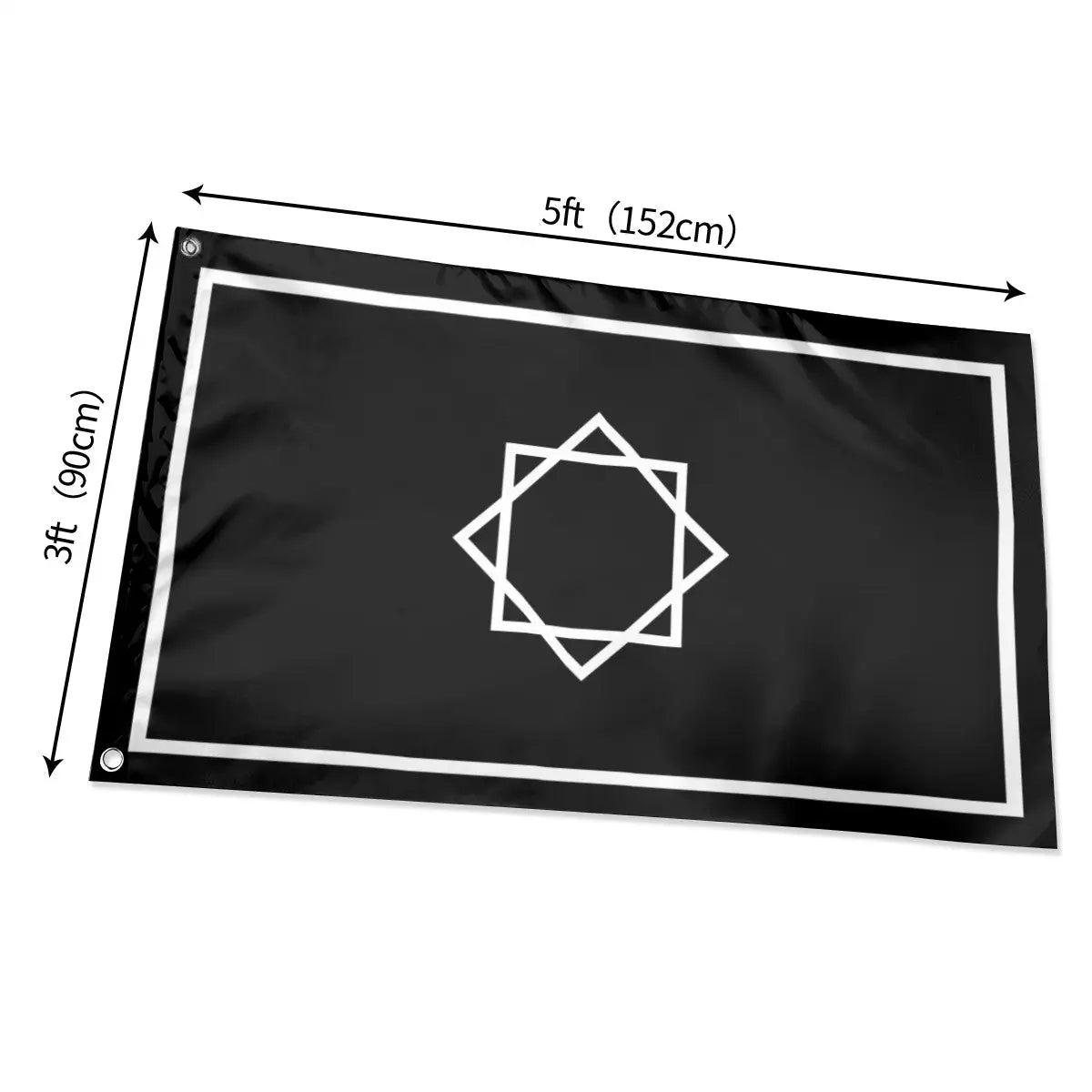 Flag of Marinids and Saadis - Black and White - Morocco Islamic Histories